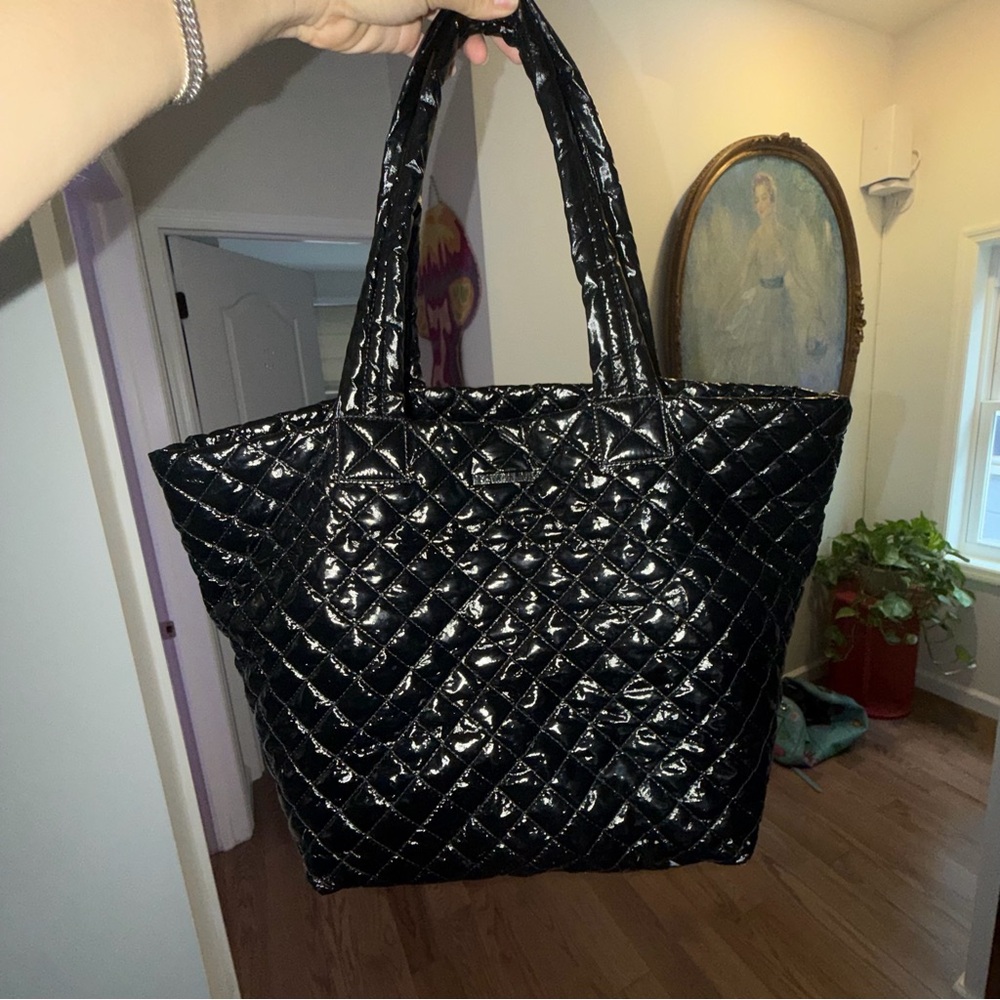 MZ Wallace Metro Tote Medium Shiny Black - Picture 3 of 5